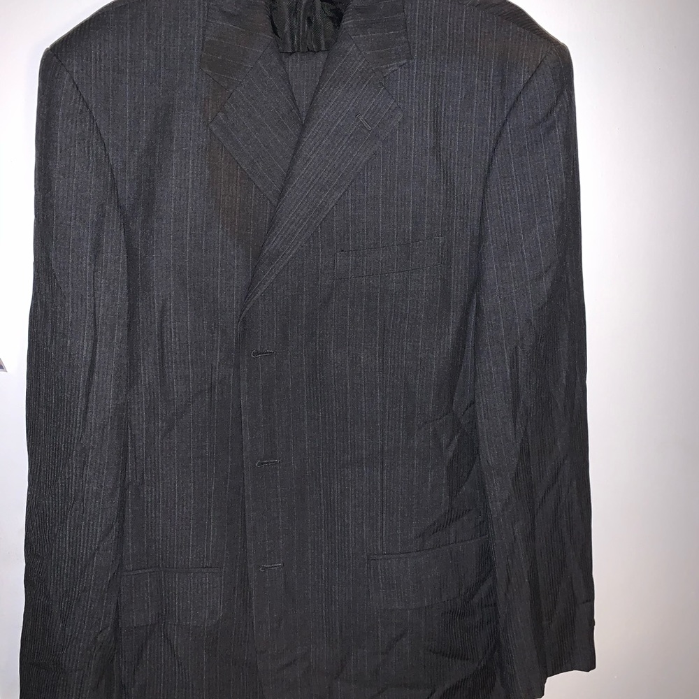 Vitali 2 piece suit dark grey pinstripes